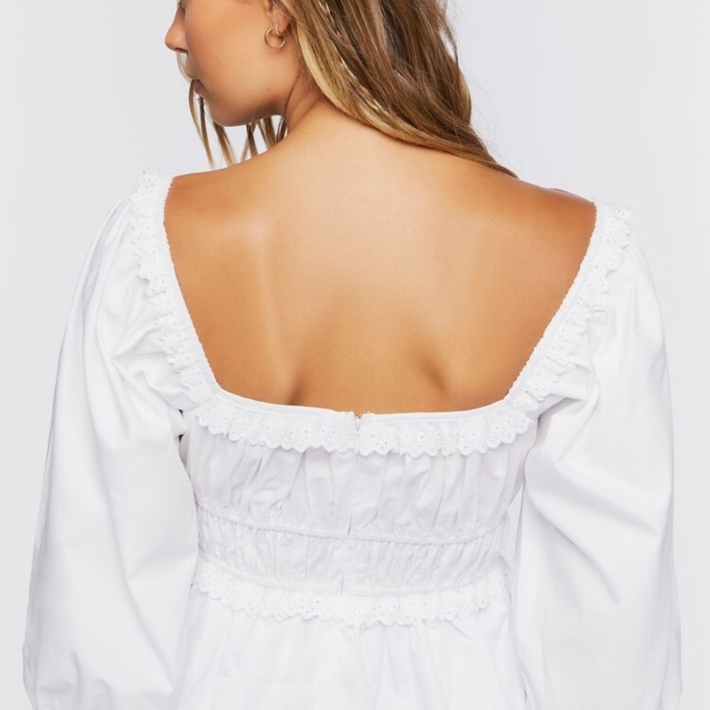 Peasant sleeve crochet top